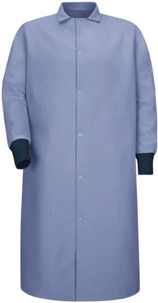 Averill's Sharper Uniforms Your Neighborhood Uniform Store Gripper Front Polyester Pocketless Butcher Coat with Knit Cuffs