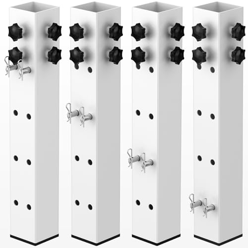 FOROIRON 2025 Up-Grade 4 Pack Carbon Steel Dorm Bed Riser 2.39' Diameter Metal Bed Riser Tall Bed Riser for Dorm Wooden Bed Frame Table Adjust Height 3.2', 5.1', 8.1',11.2' (for Bed Leg 1.5-2.3')