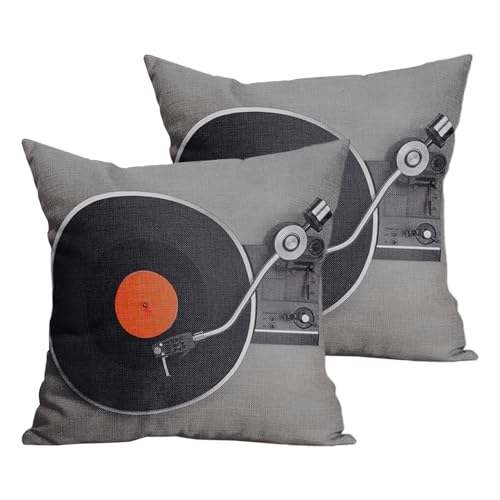 CHROMACRAFT 2 Piezas Fundas De Cojines con Patrón De Gramófono, Fundas De Cojines...