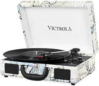 Victrola Journey Portable Record Player  Suitcase 5.0 Bluetooth turntable with 3-Speeds, Built-in Stereo Speakers, 3.5mm Aux-in Jack, UK Flag (VSC-550BT)