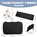 Demteric Triangle Domino Game Set with 4 Holders Travel Case | 56 Upgrated Triangular Tiles for Kids, Portable Classic Board Game for Adults, Family Cognitive Strategy Games for 2-4 Players