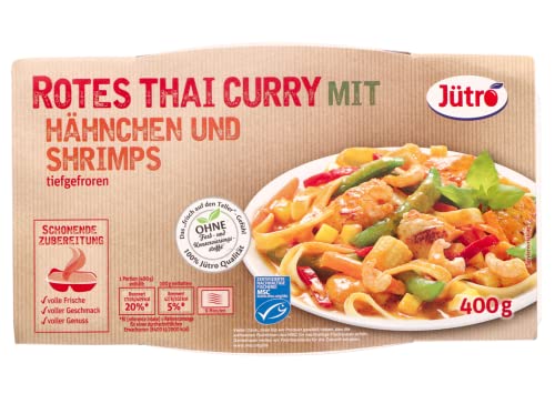 Jütro Dampfschale Thai Curry, mit Hähnchen und Shrimps, 400 g (Tiefgefroren)