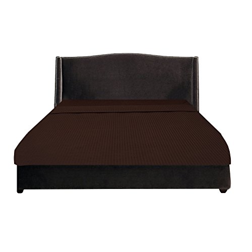 Image of (1 Flat Sheet Only,Chocolate Stripe , King) 100% Egyptian Cotton Luxurious 600 Thread Count