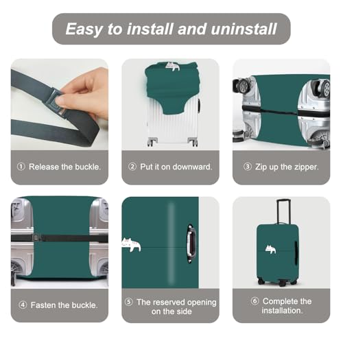 Image of forest Green Luggage Cover, Washable Suitcase Protector Simple Abstract Animal Design Anti-scratch for 24 inch,26 inch Bag