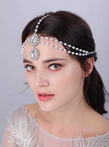 Chaîne de tête bohème pour femme : accessoire cheveux doré rose tendance