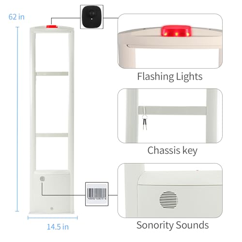 Aoeeki Retail Anti-Theft Equipment Kit,Security Tags Sensor Rf 8.2Mhz Systems Sound Light Alarm With 100Pcs Clothing Security Tags Magnet Tool For Supermarkets Clothing Stores Toy Stores thumb #4