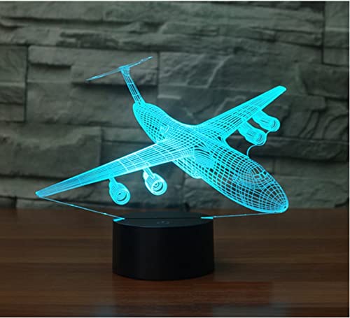 Lámpara de Mesa de Noche LED 3D Avión con Control Remoto miniatura 5