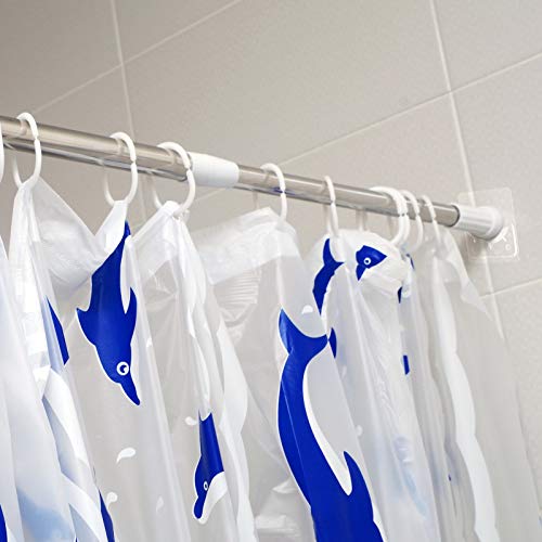 6 Piece Adhesive Shower Curtain Rod Holder, Adhesive Wall Mounted Shower Rods Holder Drill-Free Install, Adhesive Rod Mount Retainer, No Drilling, Not Include Shower Curtain Rod (Transparent) #TOP2