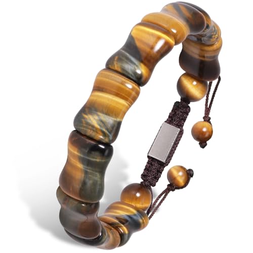 Pulsera de Ojo de Tigre de Piedra Natural Ajustable miniatura 1