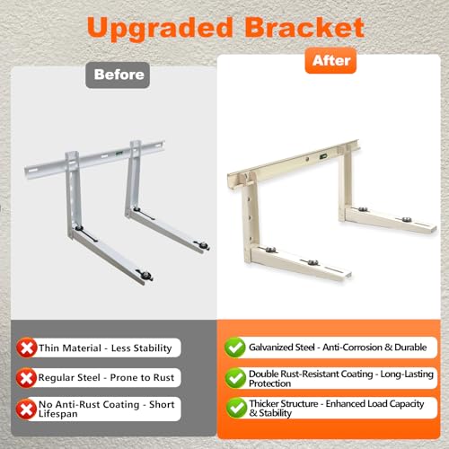 Image of Outdoor Wall Mounting Bracket,Support up to 265Lbs,9000-18000 Btu Condenser, for Hanging Ductless Mini Split Air Conditioner Heat Pump Systems,Split HVAC Installation Kit