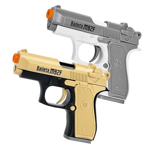 2 Pack Toy Guns for Nerf Pistol Gun - Mini Realistic Pistol Toy Blaster Gun for Boy Ages 6 7 8 9 Year Old Indoor Outdoor Present for Adult Kid Holiday...