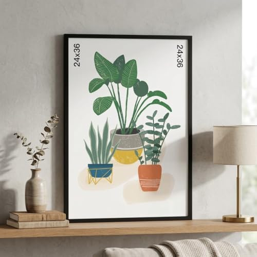 GIMHVXO 24x36 Black Flat Profile Poster Frame Wall Mountable Photo Frame for Art Prints Posters & Home Decor