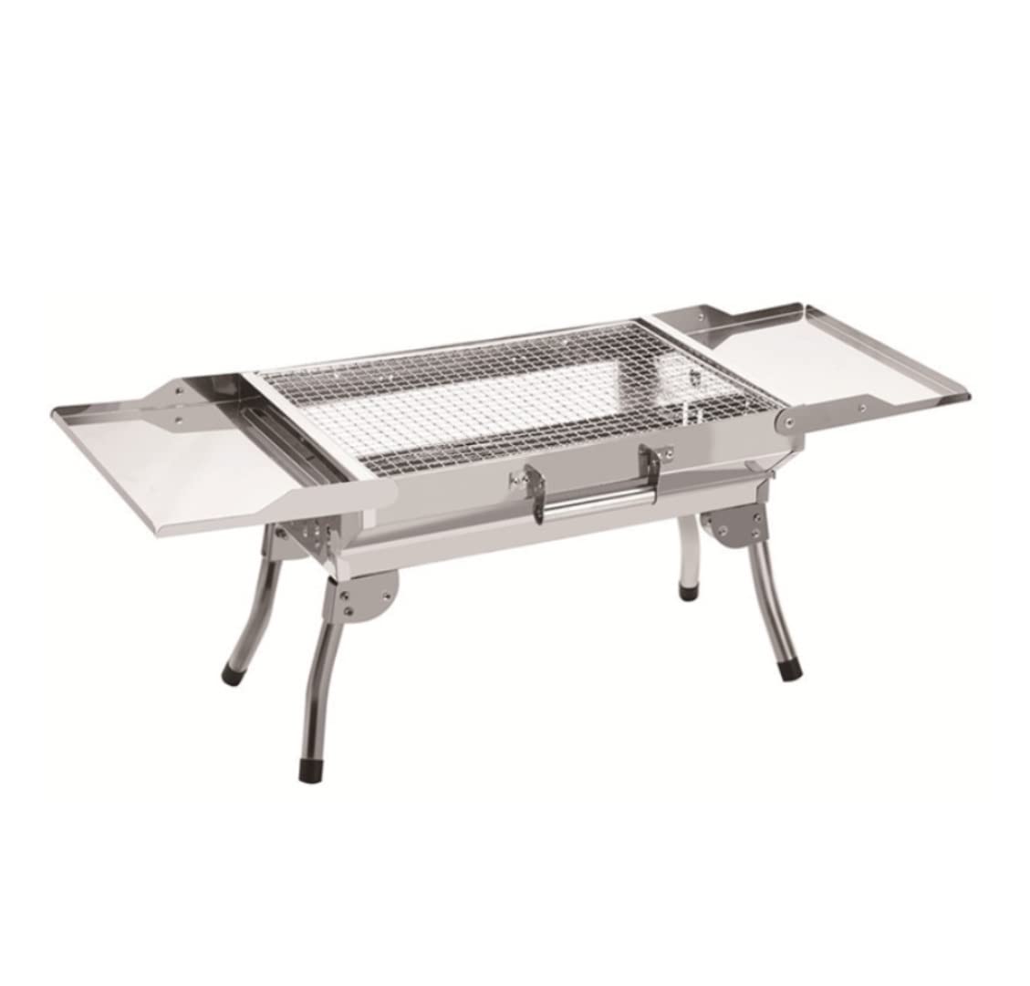 Grille Węglowe Przenośny Grill Na Węgiel Drzewny Składany Przenośny Grill Camping Outdoor Narzędzia Kuchenne Grill Na Węgiel(Blue,Silver)