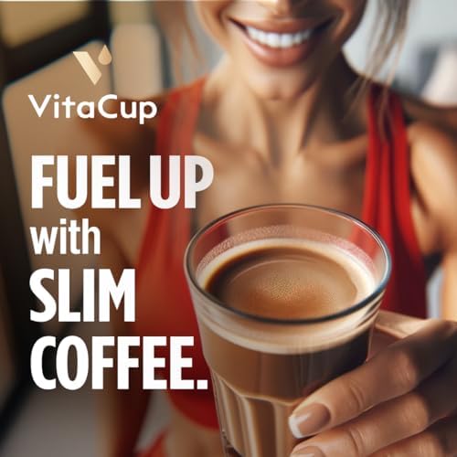 VitaCup Slim Ground Coffee, Diet Support with Ginsen, B Vitamins, Medium Dark Roast, Bold and Smooth,100% Arabica Specialty Coffee Grounds, 3 bags, 11oz each