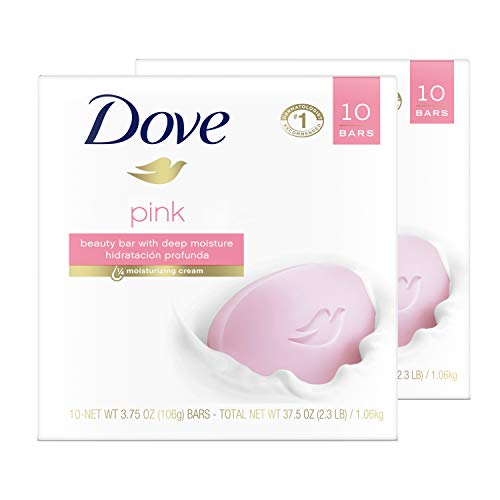 Dove Beauty Bar For Softer Skin Pink More Moisturizing Than Bar Soap 3.75 oz 20 Bars