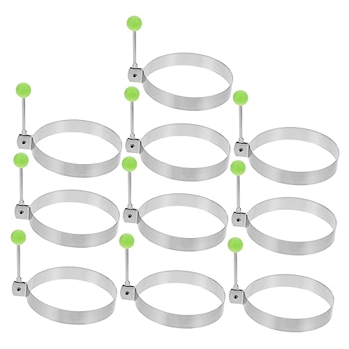 TIDTALEO 12pcs Omelet Egg Shaped Mold Tray Mold Chocolate Chip Muffins Non Stick Silicone Ring Egg Shaper Circle Shaper Egg Shaper Mold Cake Mold Ring Egg Frying Ring Mold Breakfast Whisk M