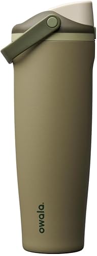 Miniatura 33 de Botella de agua Owala FreeSip con aislamiento de acero inoxidable con pico de dos vías, pajita incorporada y asa de cubo, hecha para viajes, escuela