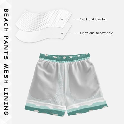 Boys Swim Trunks Infant Baby Boy Stretch Swim Shorts Quick Dry Baby Kid Beach Shorts Swimwear 12T Teal Dot Pattern4