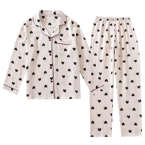 Pyjama femme imprimé cœur idéal pour vos moments de détente cocooning à la maison