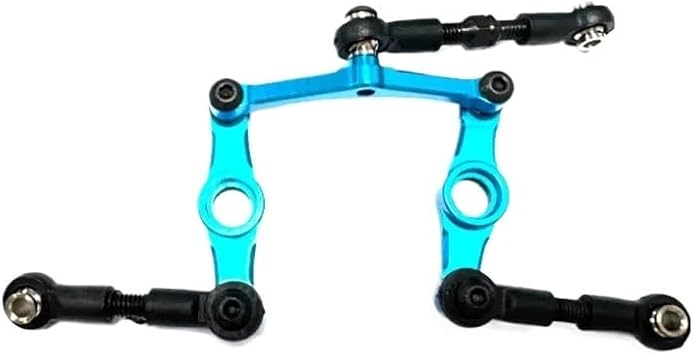 Aluminum Steering Set Steering&Rods Set for Ta-Miya 1/10 TT01 -Blue