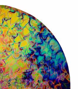 4 inch X 4 inch Dichroic Rainbow Corkscrew On Thin Clear Glass - 90 Coe