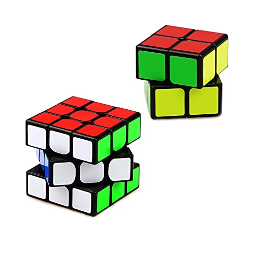 EACHHAHA 2 Piezas Speed Cube Set,Cubo mágico 3x3,Cubo de Velocidad 2x2,Tolerancia a Fallos Profesional, Suave y Alta,Adecuado para Entrenamiento de competición, cumpleaños.