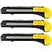3 Bulk Utility Knives Box Cutters Snap Off Blades Black