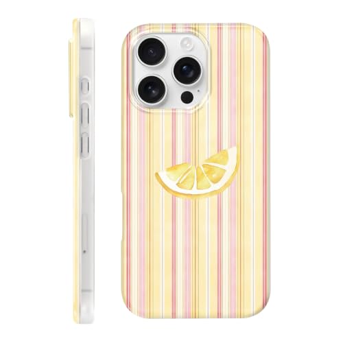 Coque iPhone 16 Pro souple anti-jaunissement design citron chic