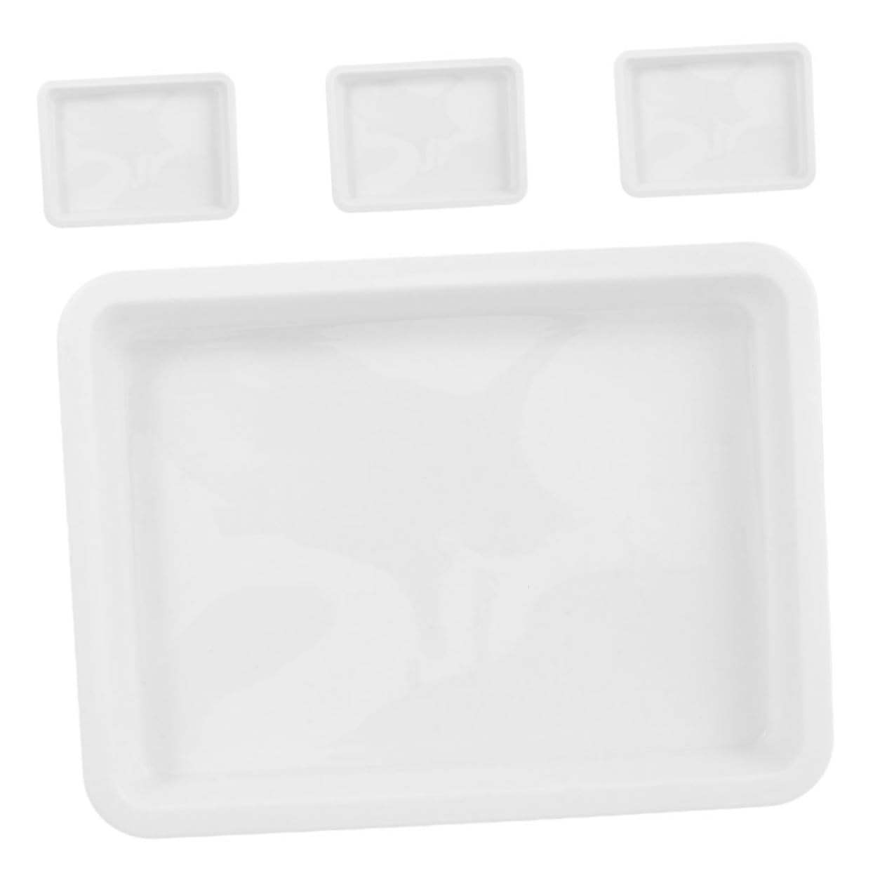 Cabilock Tray Lab Storage Pan 4pcs Plastic Serving Trays Acid Alkali Resistant Science Lab Equipment