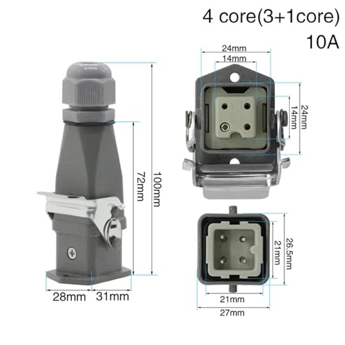 Conector industrial impermeable y resistente KZYIHVMY 4 core miniatura 2