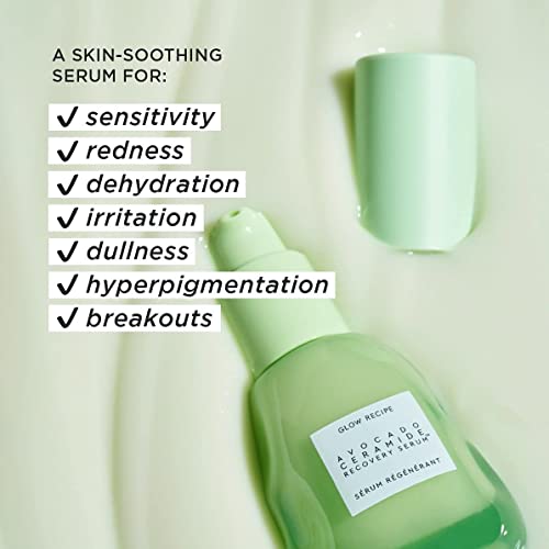 Glow Recipe Smooth + Soothe Duo - Strawberry Smooth Aha Bha Salicylic Acid Serum & Avocado Ceramide Serum (30Ml/Ea) - Avocado Butter Hydrating Face Serum & Daily Hyaluronic Acid Serum To Brighten Skin #TOP4