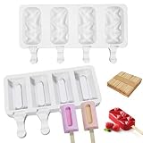 Reutilizable y resistente al calor: los moldes para paletas pueden soportar temperaturas de -40 a 230 grados Celsius, son seguros para usar en el horno, refrigerador, microondas y lavavajillas, puede usarlos una y otra vez cuando lo necesite.