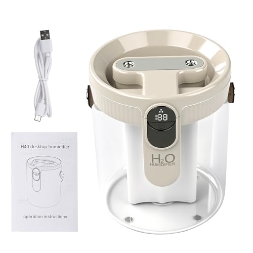 VIFERR Humidificador de escritorio, humidificador inteligente para dormitorio, 1500 ml, tecnología de doble niebla para una comodidad perfecta del aire para el hogar, dormitorio, oficina, viajes