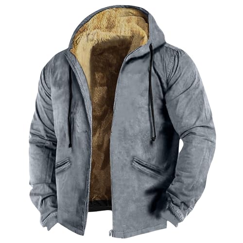 FeiBeauty Flanell Jacke Herren Bomberjacke Winter% Steppjacke Übergangsjacke Arbeitsjacke Wollmantel Outdoorjacke Wasserdicht Atmungsaktiv Schnittschutzjacke