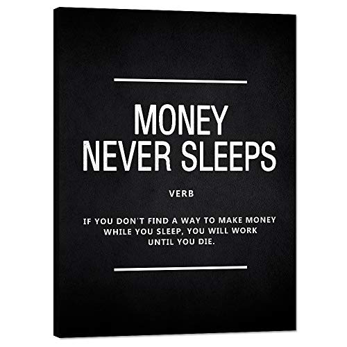 Featured Product Motivational Wall Art Money Never Sleeps Inspiring ...