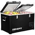 EUHOMY 12 Volt Refrigerator, 69QT Electric Cooler Powered by SECOP, Dual Zone Car Refrigerator -4?~68?, 12V Fridge 12/24V DC 110-240V AC, Portable Freezer for Camping, Boat,Travel