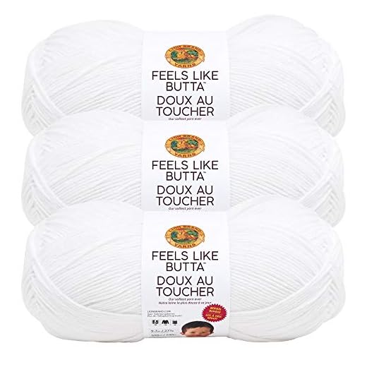 (3 Pack) Lion Brand Yarn 123-100 Feels Like Butta Bonus Bundle Yarn, White