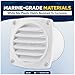 Five Oceans 6-Slotted Louvered ABS Plastic Air Hose Vent, 3-inch Diameter - FO109