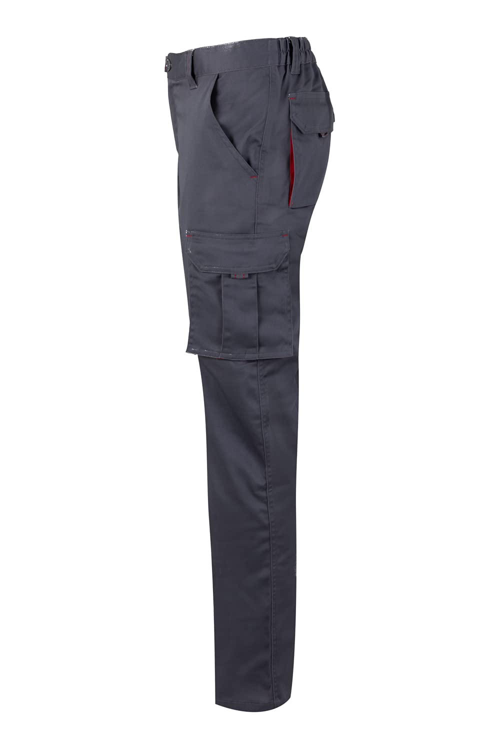 Velilla 103024S; Stretch-Hose mit mehreren Taschen; Farbe Grau und Rot; Größe 52