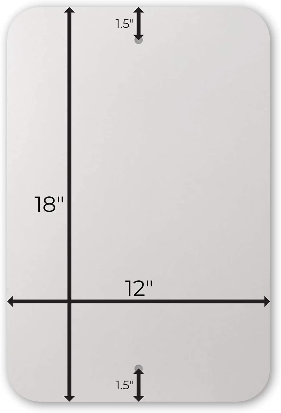 White Metal Sign Blanks | 12 x 18 Inch .040 Aluminum | 3/4 inch Rounded Corners with Pre-drilled Holes | 12 Pack