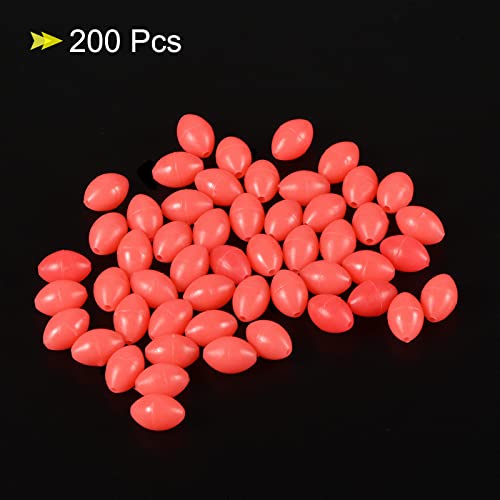 PATIKIL 10x7mm Luminous Fishing Beads, 200 Pieces Soft Plastic Glow Fishing Bait Eggs Rig Bead Tackle Tool Oval, Red - Image 3