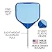 JED Pool Tools 40-376 Hand Skimmer Net for Hot Tubs and Above Ground Pools, Pool Cleaning Supplies, Made in USA (2 ft, Blue)