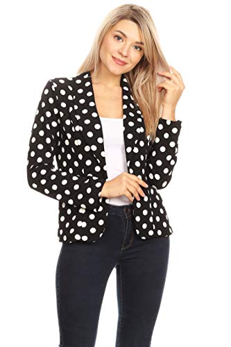 Women's Casual Pattern Print Open Front Long Sleeves Blazer Style Jacket Made in USA