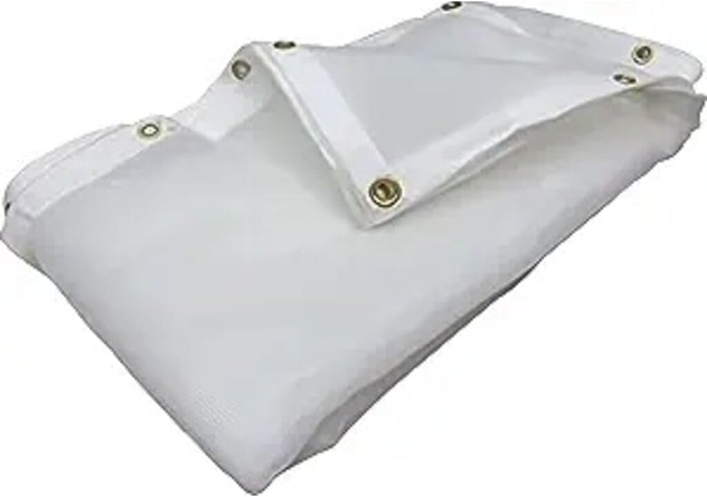 Tarps Now 6' x 12' White Heavy Duty Mesh Tarp with Brass Grommets - UV Resistant Reflective White 75% Sun Shade, Backyard, Patios, Breezeways, Gazebos, Kennels, Mesh for Flatbeds, Trucks or Trailers