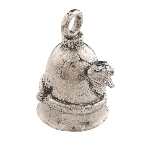 Image of Guardian Bell Snake Good Luck Bell w /Keyring & Black Velvet Gift Bag | Motorcycle Bell | Lead-Free Pewter | Made in USA