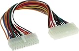 InLine - Alargador de corriente interno, 24 polos H/Bu, fuente de alimentación -> placa base, 20 cm, extensión de cable de alimentación interna para 24 polos. Conexiones de placa base ATX. Longitud: aprox. 20 cm 24 polos macho a 24 polos hembra AWG 18 trenzados.