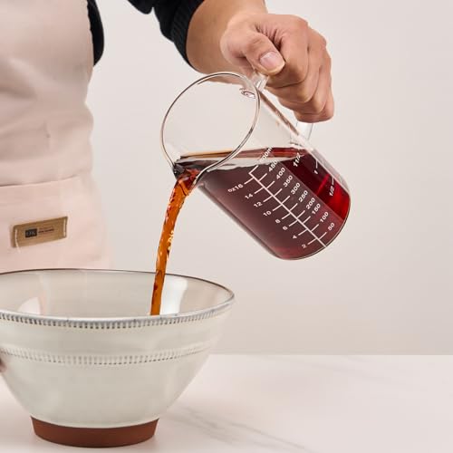 Vaso medidor de vidrio 16.9 oz con marcas claras miniatura 3