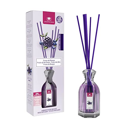 CRISTALINAS | Ambientador Mikado | Larga Duración 12 Semanas | 90ml | 0% Alcohol (Frutos del Bosque, 90ml)