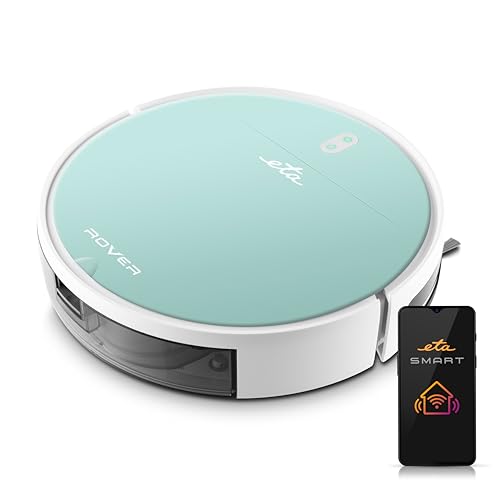 ETA Saugroboter Rover I 2in1 I Roboterstaubsauger I bis zu 110 Min Laufzeit I Extra Schlank 7.7.cm I Smart APP I Digitaler Motor I 4 Reinigungs Modi I Mopp Aufsatz I Alle Boden + Teppichen I Grün