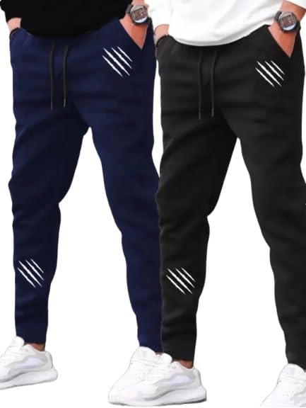 riksaw Track Pants for Men || Activewear Pants || Men’s Joggers || Polyester with 2 Side Pockets || Casual Trousers || Stretchable (Sports | Gym | Yoga) (4L23 Pack of 2)-picture-15